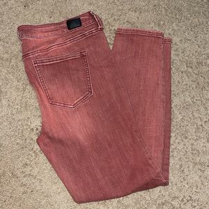 Burgundy skinny jeans